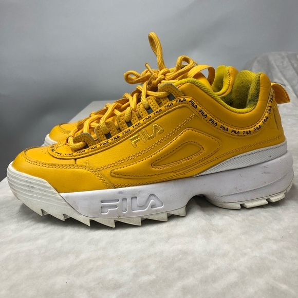 Fila chunky yellow sneakers size 7 disruptor II Premium Repeat - Picture 3 of 12